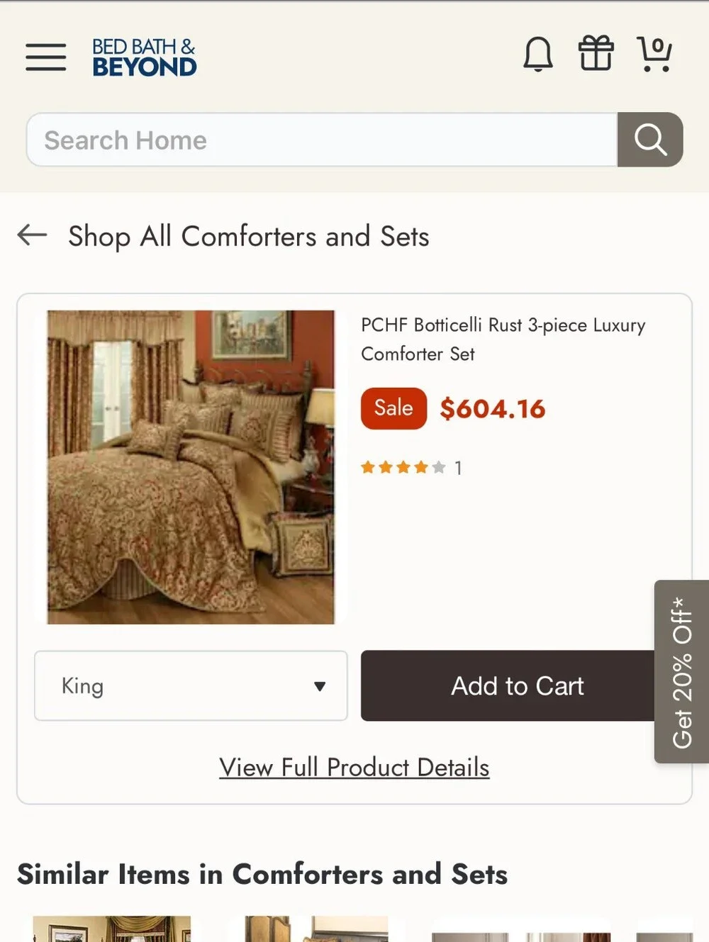 Austin Horn Botticelli Jacquard Comforter Set in Red and Gold